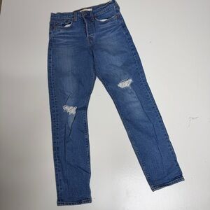 Levi wedgie jeans distressed button fly size 27